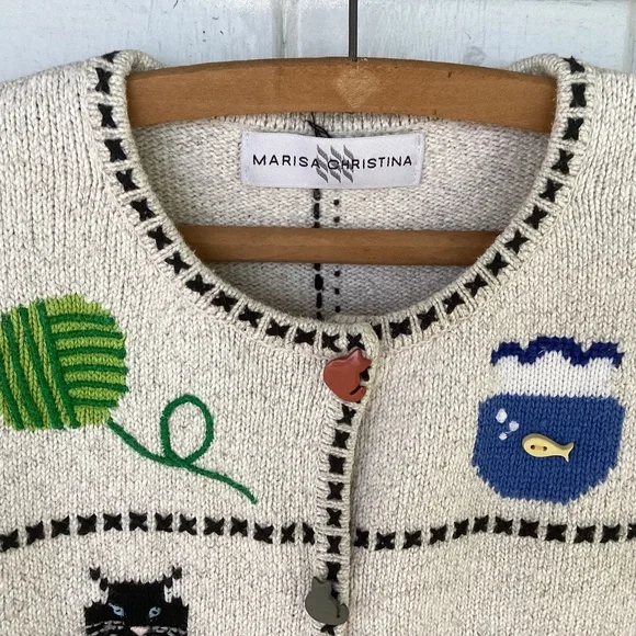 Marisa Christina CAT hand knitted TOP sweater - Picture 3 of 7